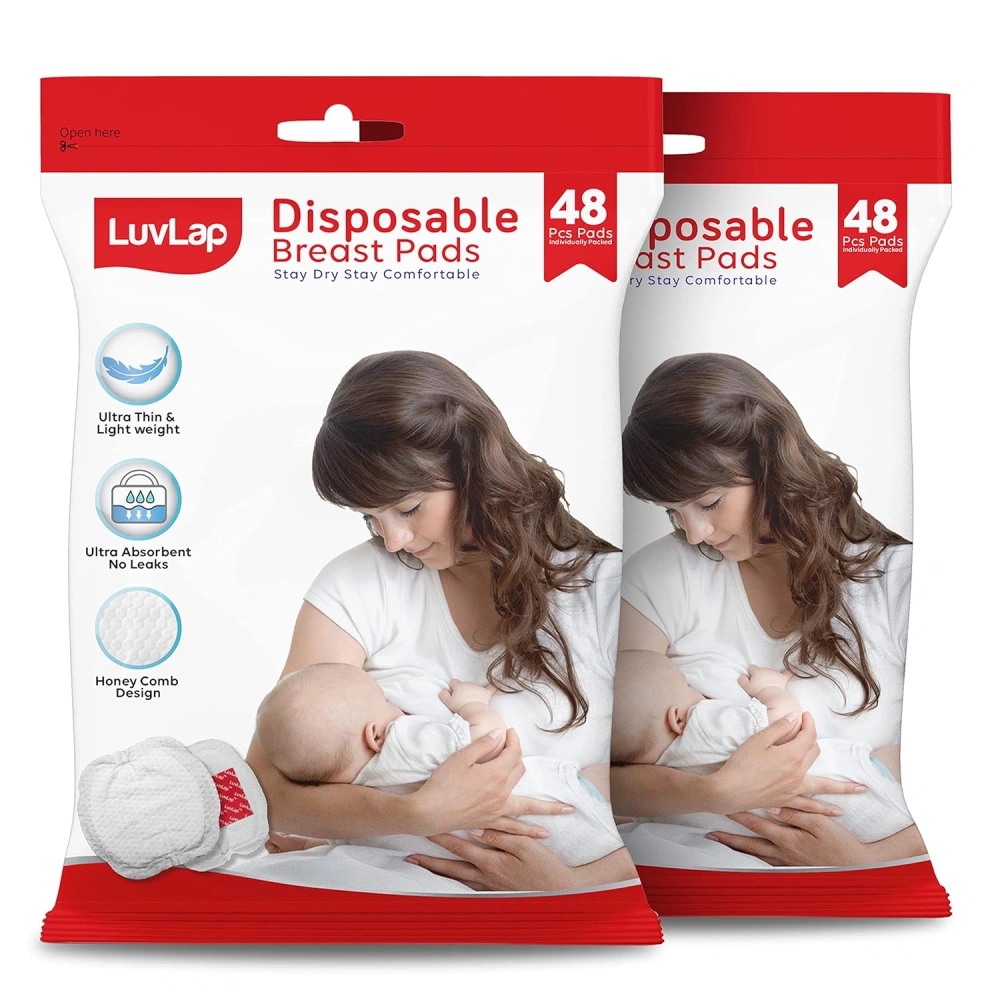 LuvLap Ultra Thin Honeycomb Disposable Nursing Breast Pads, 96pcs
